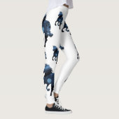 Chevaux Bleus Art Leggings Personnalisés (Droite)