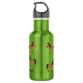 Chevaux Bouteille d'eau pour enfants avec nom (Dos)