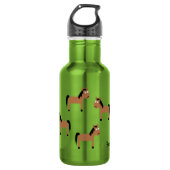 Chevaux Bouteille d'eau pour enfants avec nom (Devant)