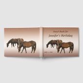 Chevaux Brown Animaux Fête d'anniversaire Livre d' (Complet)