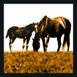 Chevaux Brown Pop Art Carré Poster<br><div class="desc">Pop Art Horses Silhouettes - Sepia Toned Horse Silhouettes / Pop Art Horses - Animaux de ferme / Chevaux Comic Style Digital Pop Art Artwork - Pop Art Horse Posters numériques Imprimantes</div>