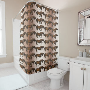 Chevaux Brown Rideau de douche animal