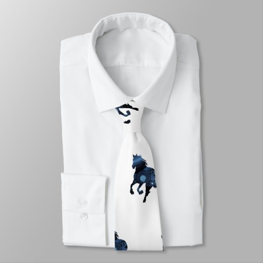 Chevaux, cheval élégant de bleu de cravate (Attaché)