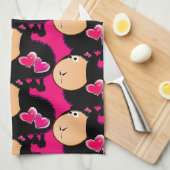 Chevaux Coeurs Rose Cuisine Serviette à main (Quart Plié)