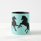 Chevaux Couple Café Mug Couleur personnalisée (Centre)