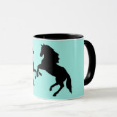 Chevaux Couple Café Mug Couleur personnalisée (Devant droit)