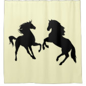 Chevaux Couple Yellow Douche rideau - Vos Couleurs (Devant)