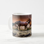 Chevaux courir sur la plage Café Mug (Devant gauche)