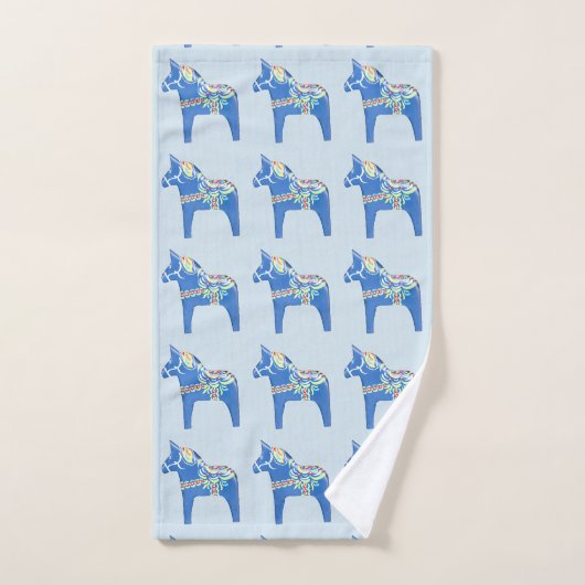 Chevaux Dala Bleus (Serviette à main)