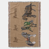 Chevaux d'Amour Vivants Jeter la couverture (devant Vertical)