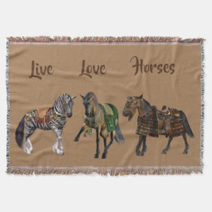 Chevaux d'Amour Vivants Jeter la couverture