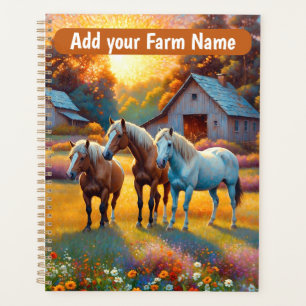 Chevaux dans la prairie de fleurs sauvages de la f