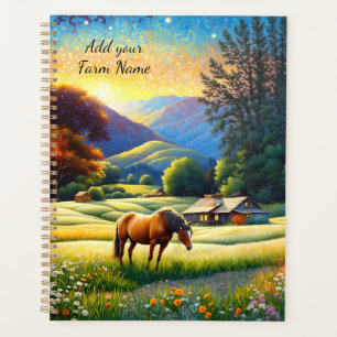 Chevaux dans la prairie de fleurs sauvages de la f