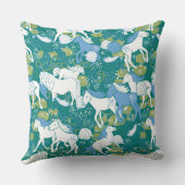Chevaux dans le Coussin Monogramed Field_Soft Blue (Verso)