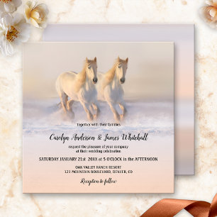 Chevaux dans Neige hiver Mariage Invitation