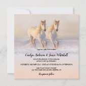 Chevaux dans Neige hiver Mariage Invitation (Devant)