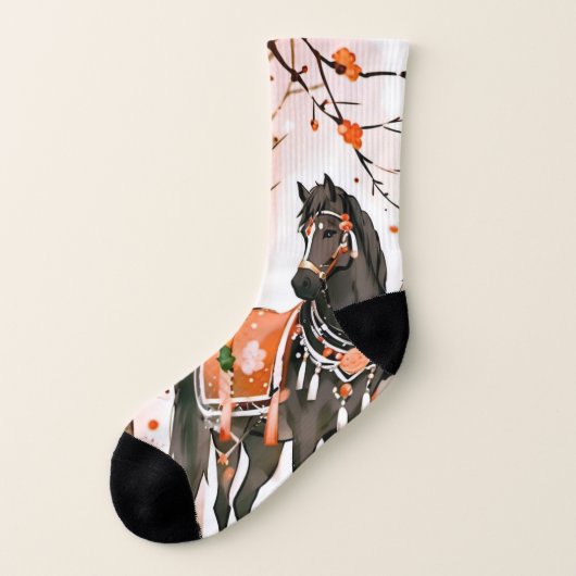 Chevaux dans une forêt rouge (Gauche - extérieur)