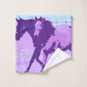 Chevaux d'art pop violet (Gant de toilette)