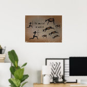 Chevaux d'art rupestre primitif imprimé poster per (Bureau à domicile)