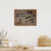 Chevaux d'art rupestre primitif imprimé poster per (Cuisine)