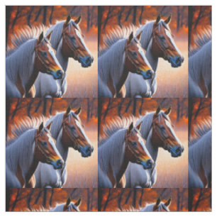 Chevaux De Brumby Brown Et Blancs, Tissu