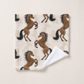 Chevaux de campagne bruns (Gant de toilette)