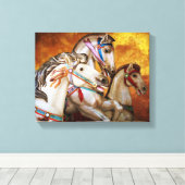 Chevaux de carrousel sur toile étirée (Insitu (Plancher de Bois))