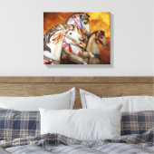 Chevaux de carrousel sur toile étirée (Insitu(Chambre))