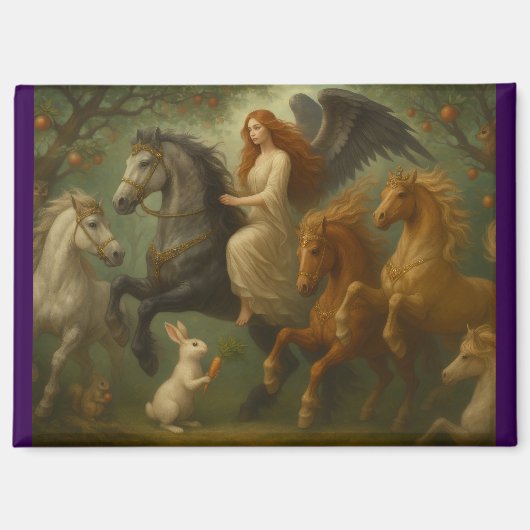 Chevaux de conte de fées et aimant d'ange (Recto)
