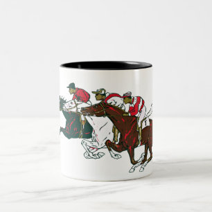 Chevaux de course Café Mug