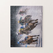 Chevaux de course dans le puzzle de neige (Vertical)