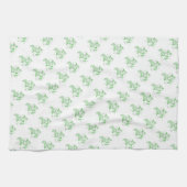Chevaux de Dala vert et blanc Serviette de cuisine (Horizontal)
