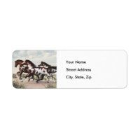 Chevaux de galop - Étiquette de adresse