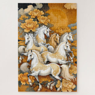 Chevaux de la Lune dorée – Puzzle photo personnali