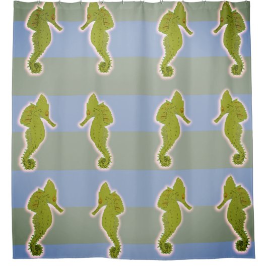 Chevaux de mer 7 rayures art Douche rideau (Devant)