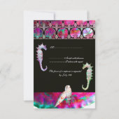 CHEVAUX DE MER MONOGRAMME DE MARIAGE, RSVP rose no (Dos)