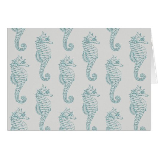 Chevaux de mer tropicaux, Motif hippocampe - gris  (Devant horizontal)
