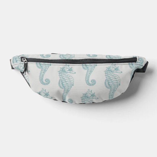 Chevaux de mer tropicaux, Motif hippocampe - gris  (Poser)