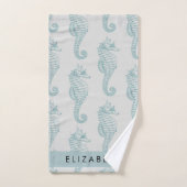 Chevaux de mer tropicaux, Motif hippocampe, Votre  (Serviette à main)