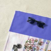 Chevaux de Noël dans la serviette de plage de neig (En situation)