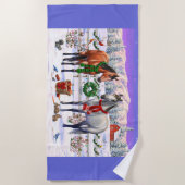 Chevaux de Noël dans la serviette de plage de neig (Devant)