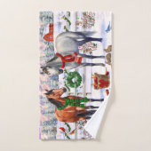 Chevaux de Noël en neige (Serviette à main)