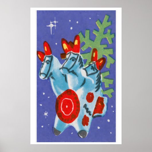 Chevaux de Noël - Impression Boîte d'Allumettes -  (Devant)