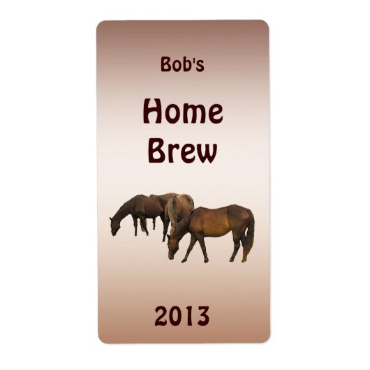 Chevaux de pâturage Bière Étiquette (Devant)