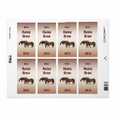 Chevaux de pâturage Bière Étiquette (Feuille entière)