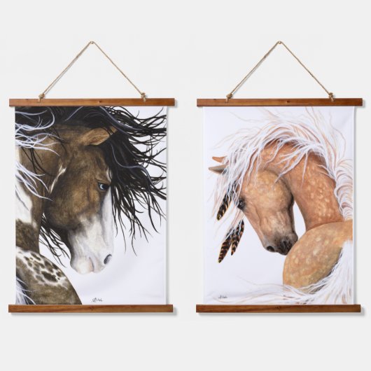 Chevaux de peinture Bois Chanté Tapisserie (Double)