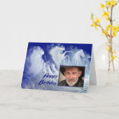 Chevaux de Surf blanc Carte d'anniversaire photo (Fleur jaune)