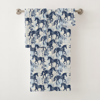 Chevaux de Toile Bleu foncé sans couture