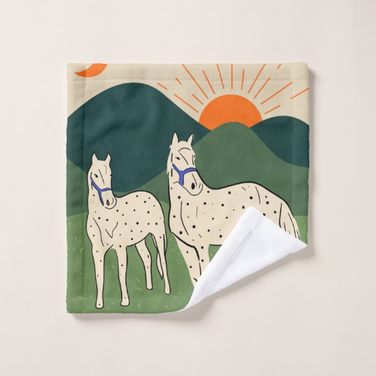 Chevaux des Highlands (Gant de toilette)
