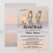 Chevaux d'hiver dans la neige Invitation de douche (Devant / Derrière)